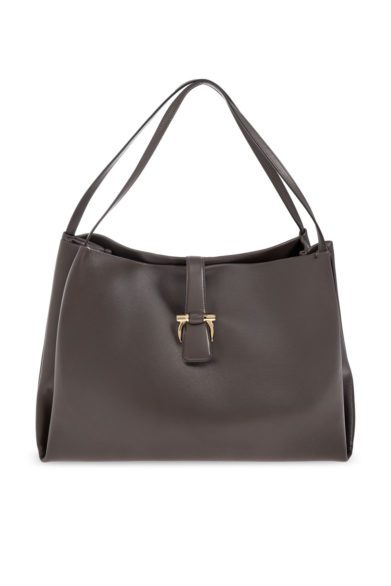 ハンドバッグ FERRAGAMO SHOULDER BAG Leather shoulder bag with lo New SALVATORE FERRAGAMO,Maxi Gancio Logo,Zip Hobo Bag
